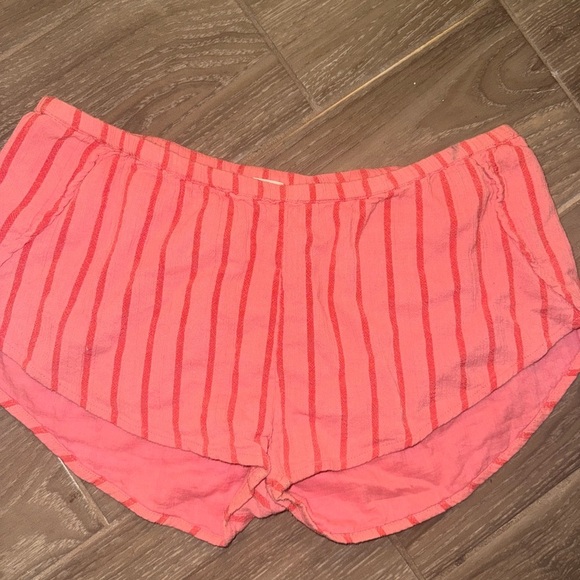 Billabong Bundle Peach Pin Stripe & White Organic Cotton Gauze Beach Shorties L - Picture 13 of 15